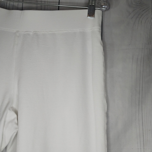 Eileen Fisher White Cropped Pull On Minimalist Casual Travel Pants - Picture 2 of 9